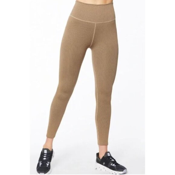 Good American Chunky Rib Legging Camel Color-sz 1/2 (small/medium) - Picture 1 of 9